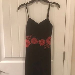 Black floral formal dress. Size 3 or small.